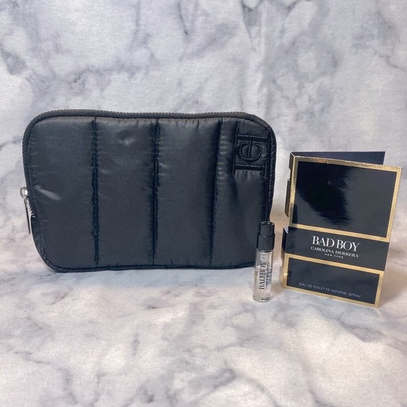 Carolina Herrera Bad Boy Gift Set - 3pc Pouch, Shower Gel, Sample - Picture 5 of 14